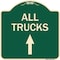 Signmission Driveway All Trucks Move Ahead W/ Up Arrow Heavy-Gauge Aluminum Sign, 18" x 18", G-1818-24131 A-DES-G-1818-24131 - alternate 1
